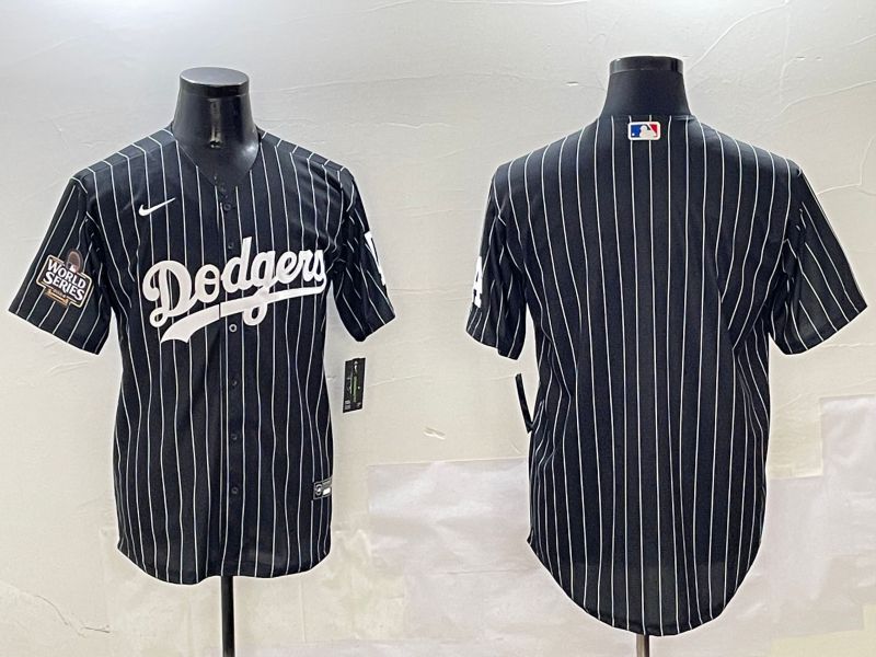 Men Los Angeles Dodgers Blank Black Stripe Jointly Name 2025 Nike MLB Jersey style 3->los angeles dodgers->MLB Jersey